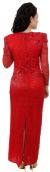 Full Sleeves Beaded Full Length Formal Sequined Gown back in Red